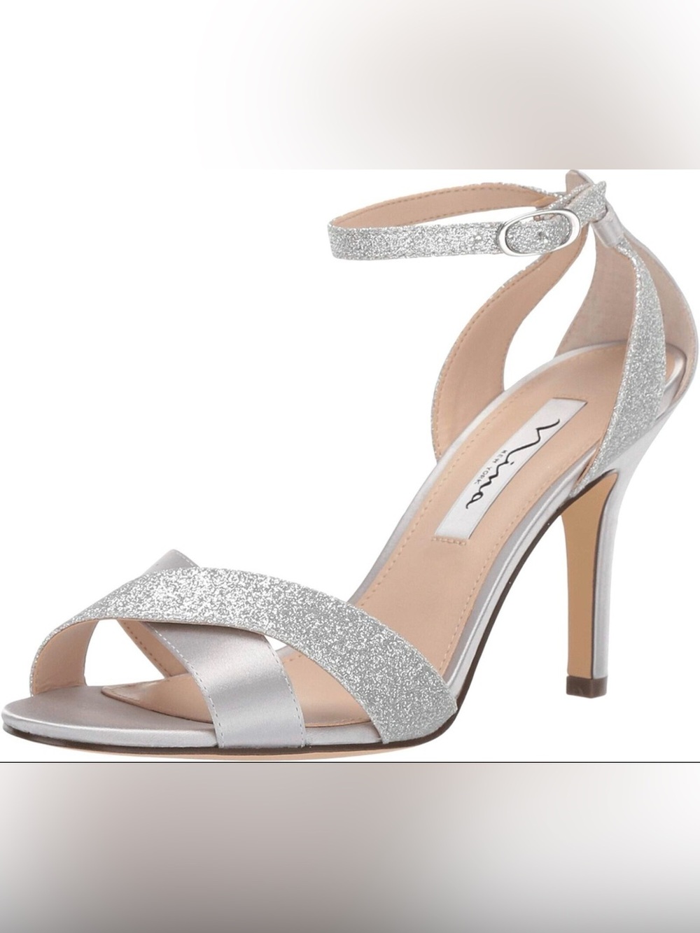 Nina Venus-YS New Silver Crystal Dress Sandals (NIB)